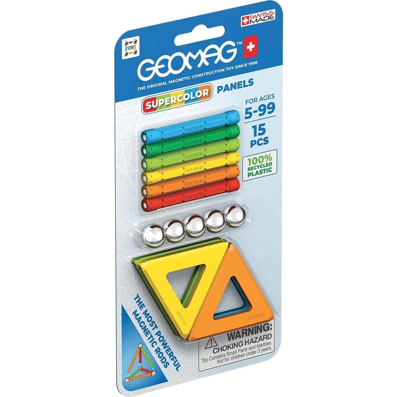 Geomag - Educational Supercolor Panels And Magnetic Rods 15 Pieces - 376